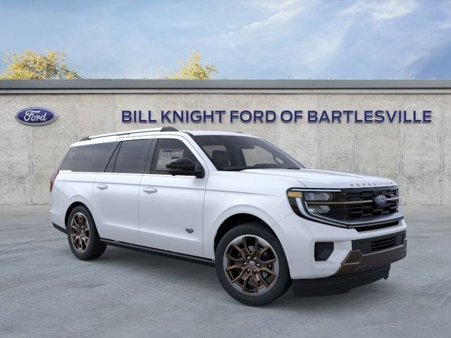 2026 Ford Expedition Max King Ranch in Star White Metallic Tri-Coat — front three-quarter view