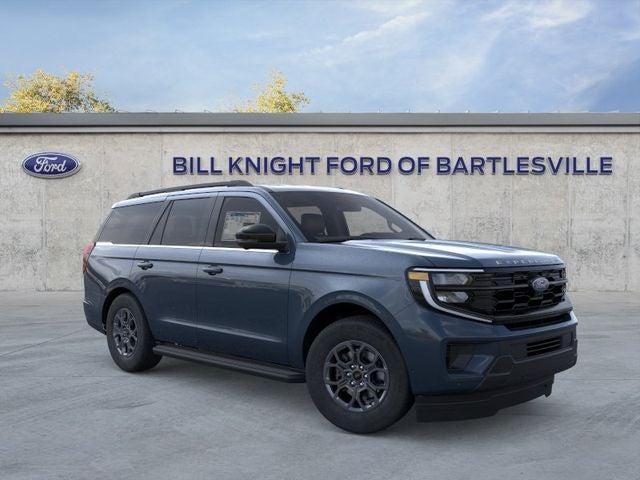 2026 Ford Expedition Active in Stone Blue Metallic — front three-quarter view